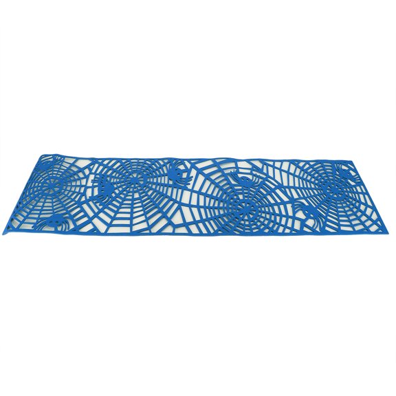 Yajisi Rectangle Felt Spider Web Table Runner Hollow Out Tablecloth for Wedding and Home Decor, Light Blue, 39.4 in / 100 cm