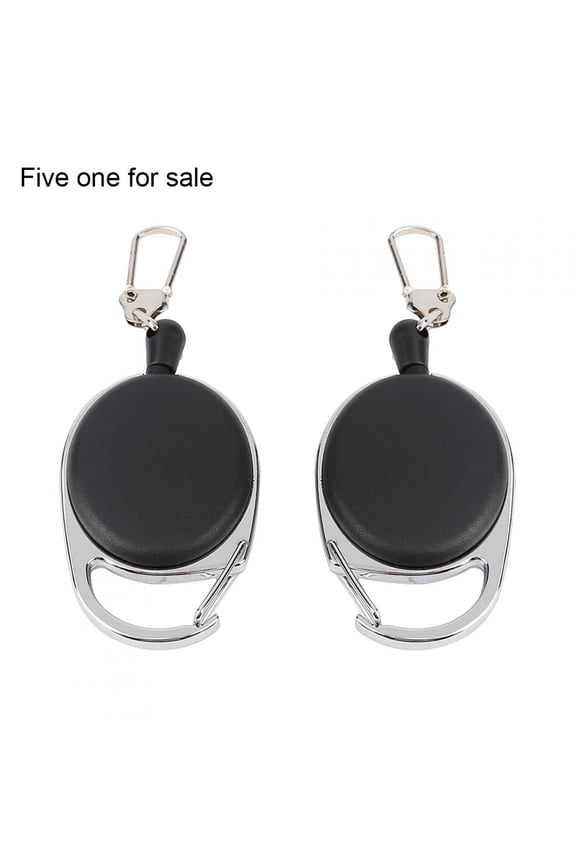 Retractable Key Chain 23.6 inches / 60 cm Nylon Wire Rope Stretching Clasp Anti Lose Keyring (5 Count)