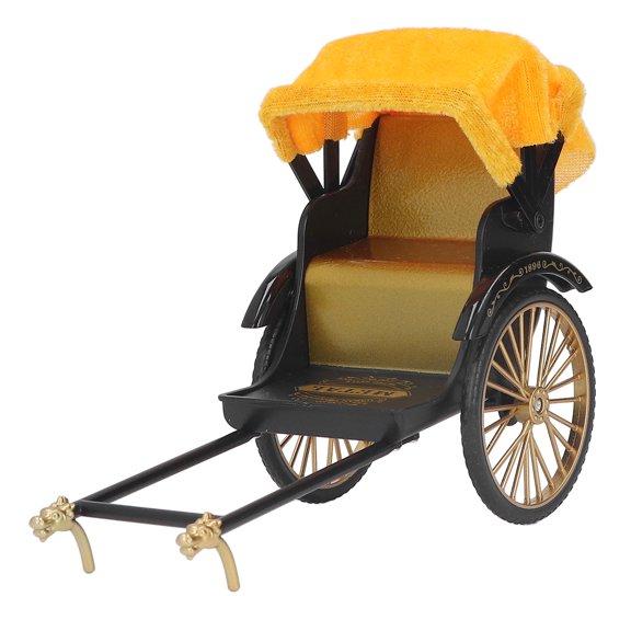 Yajisi Retro Rickshaw Model Nostalgic Alloy Simulation Toy Decoration for Collect Gold, 7.5 inches
