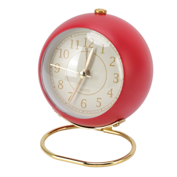 Yajisi Retro Silent Alarm Clock with Ambient Night Light, Round Ring Base Quartz Clock for Bedroom, 5.5x3.9x2.8in