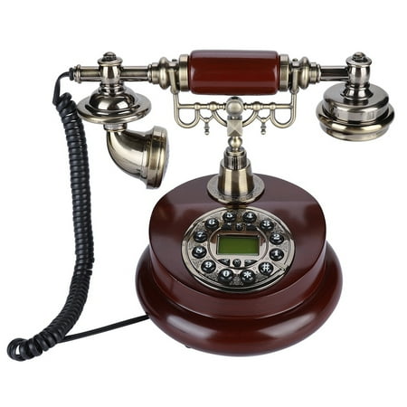 Yajisi Retro Vintage Wired Corded Telephone Elegant Antique Landline Phone with FSK/DTMF Dual System Telephone Line Powered Desk Phone for Home Office Hotel Display