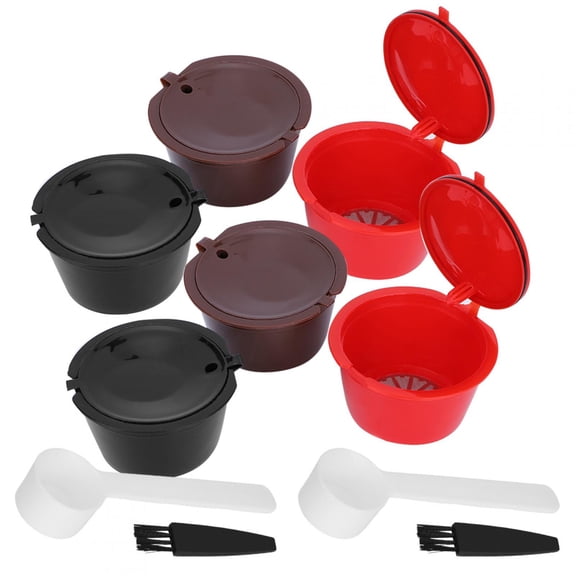 Yajisi Reusable Coffee Capsule Filter Pods Set with Spoon and Brush Complete Cafe Tools Kit for Dolce Gusto Machine