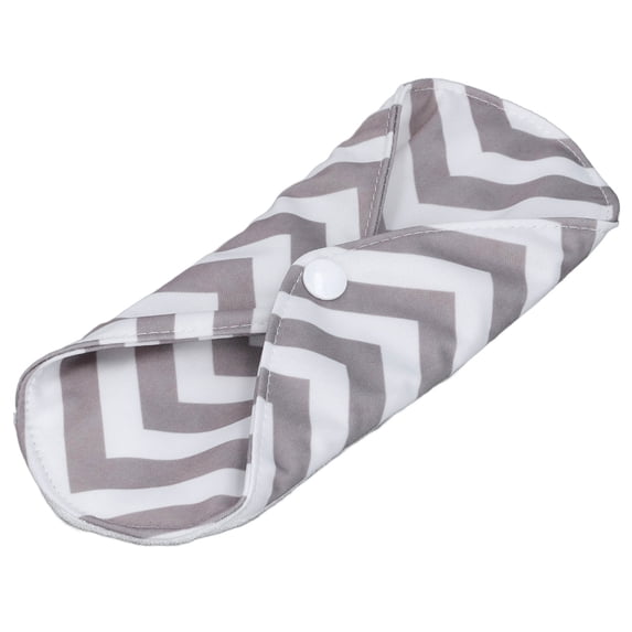 Yajisi Reusable Sanitary Pads, 5PCS Bamboo Fiber Waterproof Cloth Menstrual Pads for Women, Washable Period Protection Liners, Light Brown White Striped, 7.08 x 7.87 inches / 18 x 20 cm