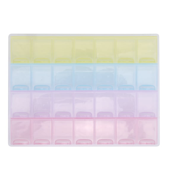 Yajisi Rhinestone Storage Box 28 Grids Durable Bead Organizer Case for DIY Diamond Painting Sewing Crafting Nail Art Jewelry Making Portable Compartment Storage Container (8.4 inches / 21.4 cm)