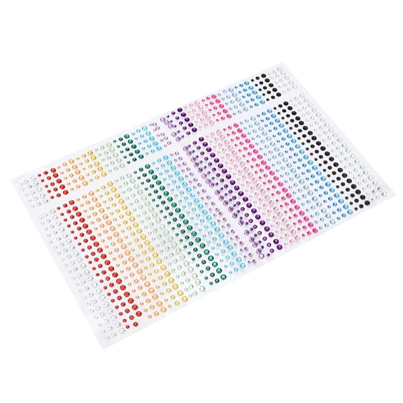 Yajisi Rhinestones Stickers DIY 15 Colors Self-Adhesive Bling Accessories Stickers for Phone Craft Face Nail Art Decoration, Multipurpose Shiny Gems (7.09 inches / 18 cm)