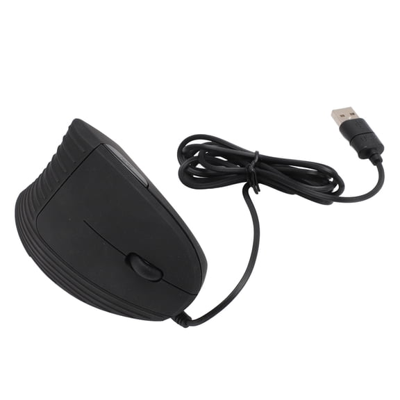 Yajisi Right Hand Wired Ergonomic Mouse, 3200 DPI Adjustable Vertical Mouse for Laptop PC, Black