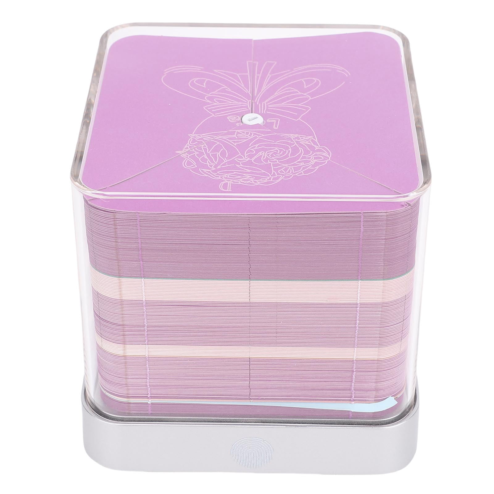 Yajisi Rose Bouquet 3D Memo Pad with Light, 2026 Calendar, Paper Carving Hand Tear Art Notepad Sculpture for Desktop Decor Birthday Gift, Purple (3.86x3.86x3.66 in / 9.8x9.8x9.3 cm)