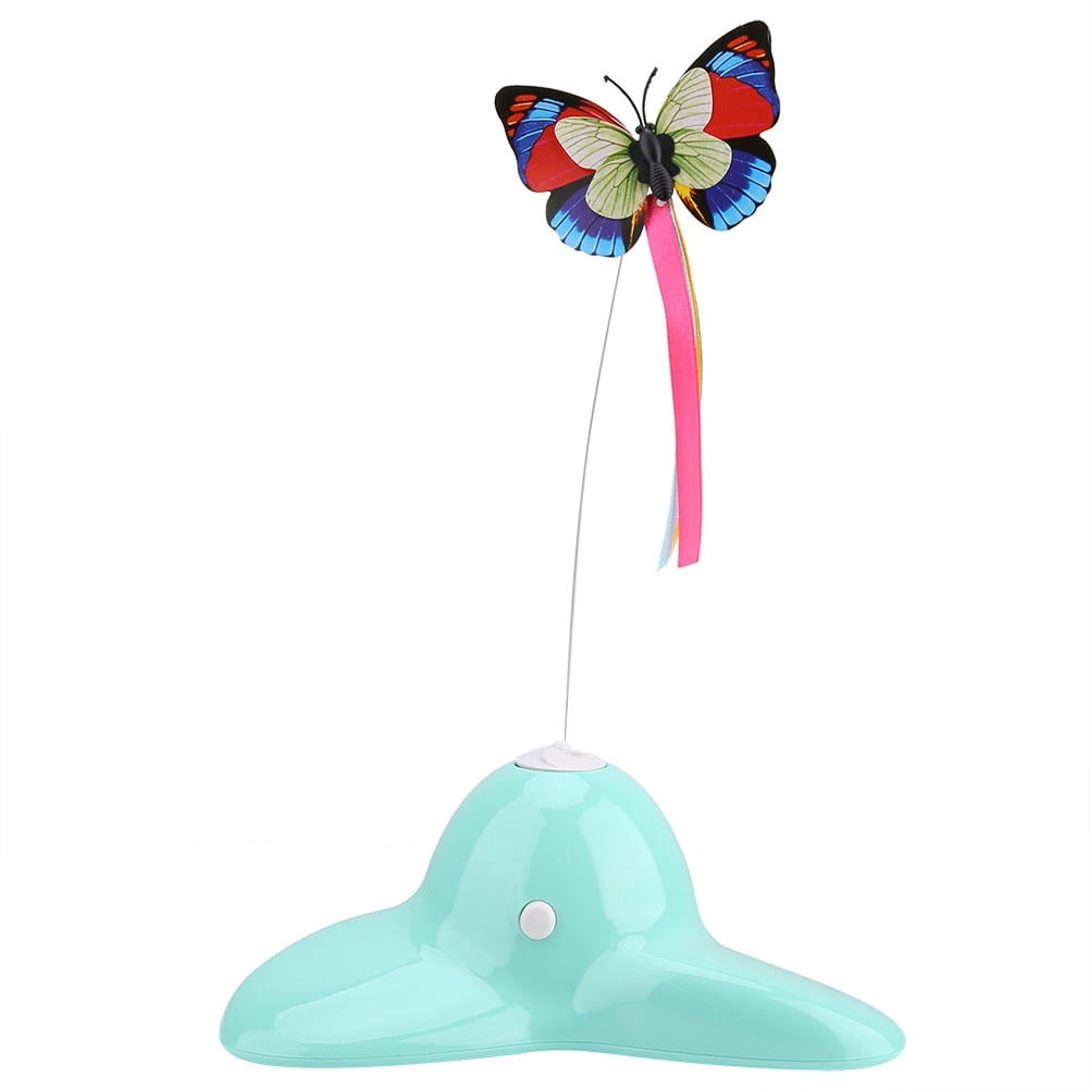 Yajisi Rotating Luminous Butterfly Cat Teaser Toy with 360° Auto Spin for Interactive Play and Exercise 7.9x7.9x3.1in