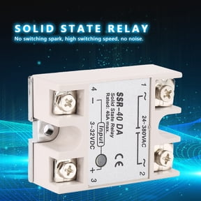Yajisi SSR-40DA Solid State Relay 40A DC to AC Single Phase Controller Input 3-32V DC Output 24-380V AC, High Speed Switching and Shock-Proof Module (2.36 x 1.77 x 0.90 inches / 6.0 x 4.5 x 2.3 cm)