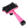thumbnail image 1 of Yajisi Self-Cleaning Pet Grooming Brush for Dogs and Cats, Deshedding Tool Removes Loose Undercoat, Tangled Hair, Dander and Dirt, Ergonomic Handle, Rose Red, 1 of 9