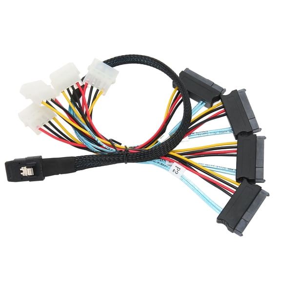 Yajisi Serial ATA Cable 12Gbps High Speed SATA8087 SFF8482 4 Pin Adapter Line for Transmission 39.37 inches / 100 cm