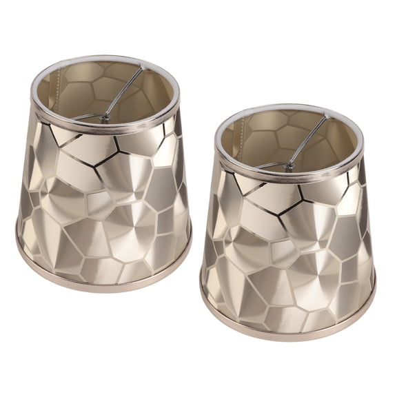 Yajisi Set of 2 Modern PVC Drum Lamp Shades, E14 Fitter Small Barrel Lampshade Covers for Table Lamps, Wall Sconces, and Ceiling Light Fixtures, 4.3 x 5.9 x 5.5 inches / 11 x 15 x 14 cm