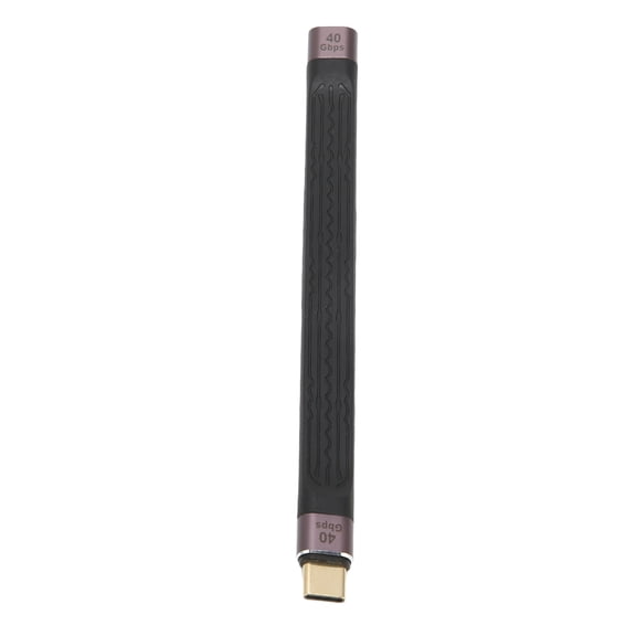 Yajisi Short USB C Cable 40Gbps Dual Head FPC Durable Type C Male to Female PD 100W Fast Charging Cord, 5.4 inches / 13.8 cm Braided Extension Cable Adapter Black