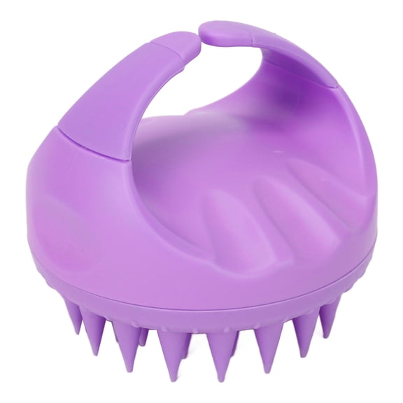 Yajisi Silicone Scalp Massager Shampoo Brush, Gentle Dandruff Removal Exfoliator Scrubber for Hair Growth, Manual Head Massaging Tool for Relaxing, 3.94 inches / 10 cm, Purple