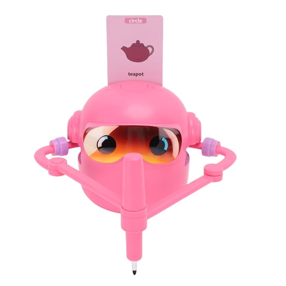 Yajisi Smart Automatic Drawing Robot Toy Fun Music Educational Drawing Machine with 100 Cards 14 Colorful Pens Pink