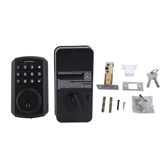 Yajisi Smart Keypad Door Lock  20 User Codes, Backup Keys, App Control, IP54 Waterproof, Silent & Vacation Mode, Ideal for Homes & Rentals