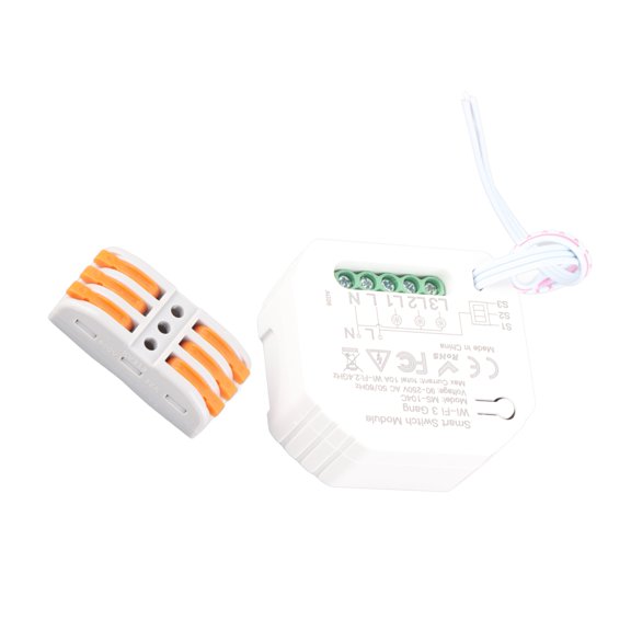 Yajisi Smart Light Switch Module WiFi Relay 3 Gang Wireless Control Compatible with Tuya Alexa Home Automation 90-250V