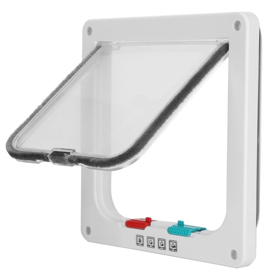 Yajisi Smart Pet Flip Door – Weather‑Proof, Magnet‑Return Cat & Small Dog Door with 4‑Mode Switch, Transparent Cover, Easy Install, 7.9"×7.9"