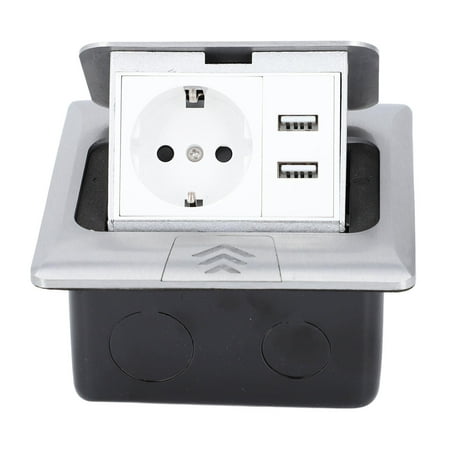 Yajisi Smart Pop-Up Floor Outlet Box, IP44 Waterproof, 100-240V USB & Ground, Stylish Embedded Design for Kitchen & Dining