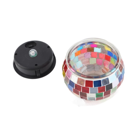 Yajisi Solar Decorative Light Beautiful Colorful Rhombus Mosaic Glass Jar Design LED Solar Lamp for Wedding Decorations, Outdoor Garden Walkway Yard Patio Landscape Lighting (1 Count) / 5.5 Inches