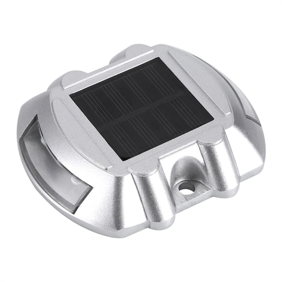 Yajisi Solar Driveway Lights Outdoor Waterproof 6 LED Casting Aluminum Pathway Dock Deck Lamp for Road Yard Pathway Walkway Safety, White Flashing, 4.3 x 3.7 x 0.9 inches / 11 x 9.5 x 2.3 cm