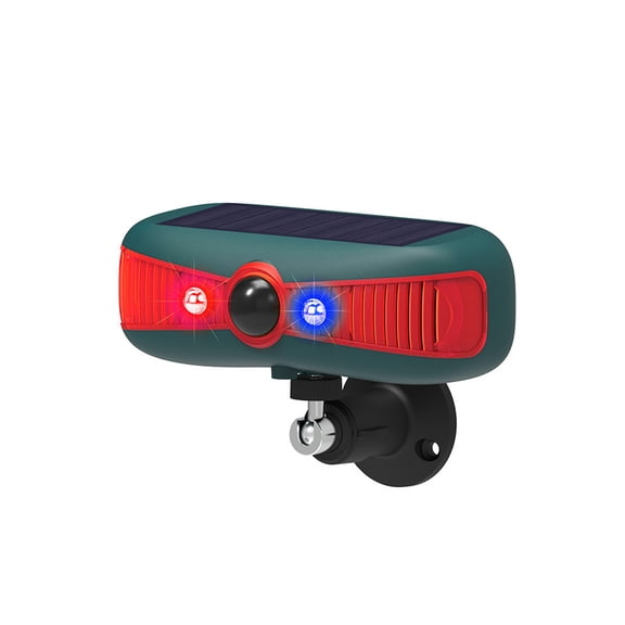 Yajisi Solar Motion Sensor Alarm Outdoor 129dB Loud Barking Sound Strobe Light IP65 Waterproof 4 Modes Solar Powered Yard Farm Garden Security System, Red/Black (7.87 inches / 20 cm)
