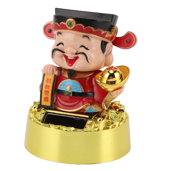 Yajisi Solar Swinging God of Wealth Figurine, Chinese Feng Shui Fortune Dashboard Ornament Small (5.9 inches / 15 cm)