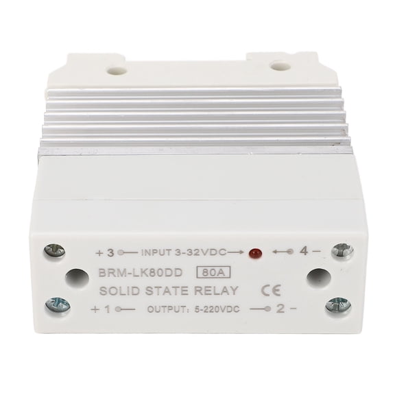 Yajisi Solid State Relay 80A 3-32VDC Input 5-220VDC Output 35mm Rail Mounting DC to DC SSR with Heatsink for Electrical Control Systems