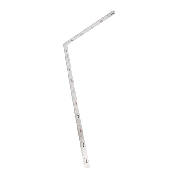 Yajisi Stainless Steel 19.7 x 9.8 in / 500 x 250 mm 90 Degree Right Angle Ruler Measurement Square Tool