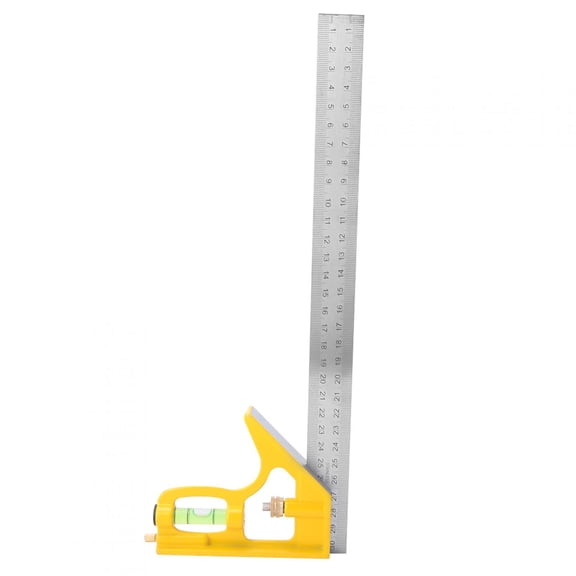 Yajisi Stainless Steel Adjustable Combination Square Angle Ruler, 90 / 45 / 135 / 180 Degree Professional Multi-Functional Woodworking Measuring Layout Tool (11.8 inches / 30.0 cm)