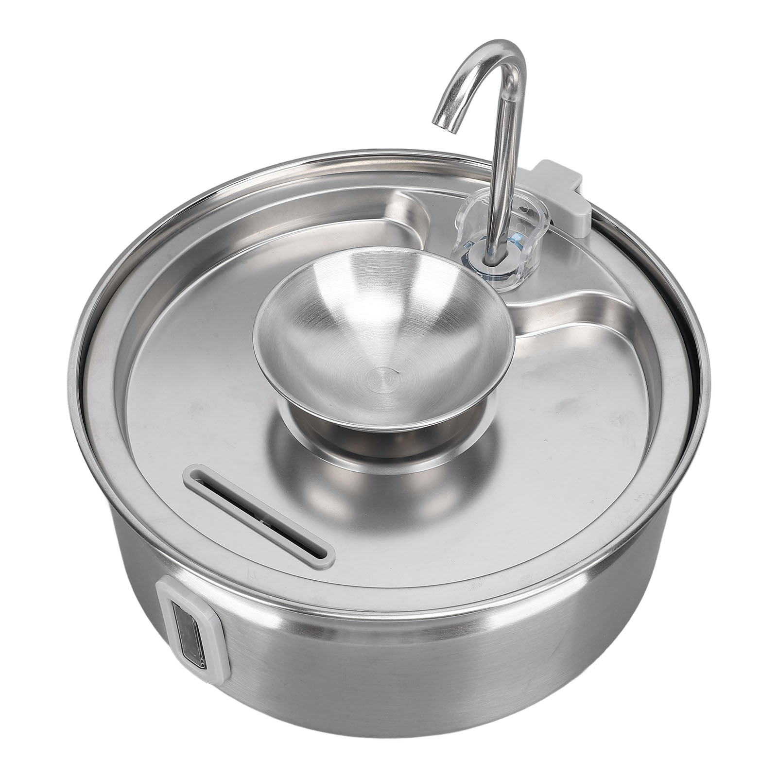 Yajisi Stainless Steel Cat Water Fountain 3.2L / 108oz Automatic Pet Drinking Dispenser with Water Level Window Ultra Quiet Pump Waterer for Cats and Small Dogs