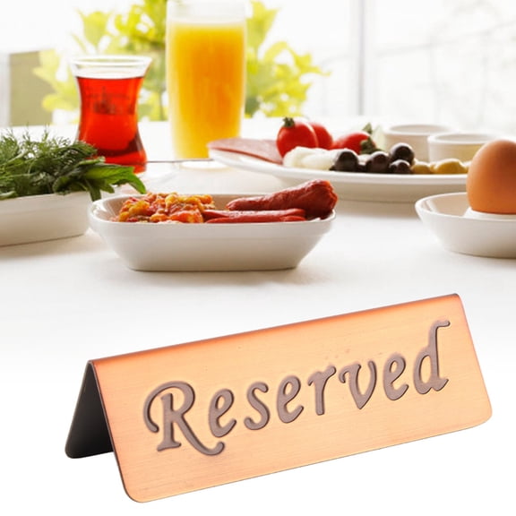 Yajisi Stainless Steel Double Side Food Service Reserved Table Sign for Restaurant Bar, 4.7 inches / 12 cm