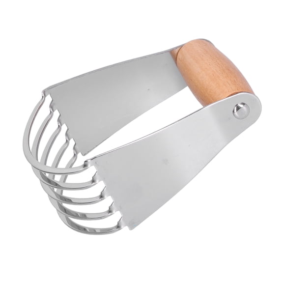 Yajisi Stainless Steel Dough Blender Pastry Cutter With Heavy Duty Blades And Wooden Handle Log Color For Baking 1 Count