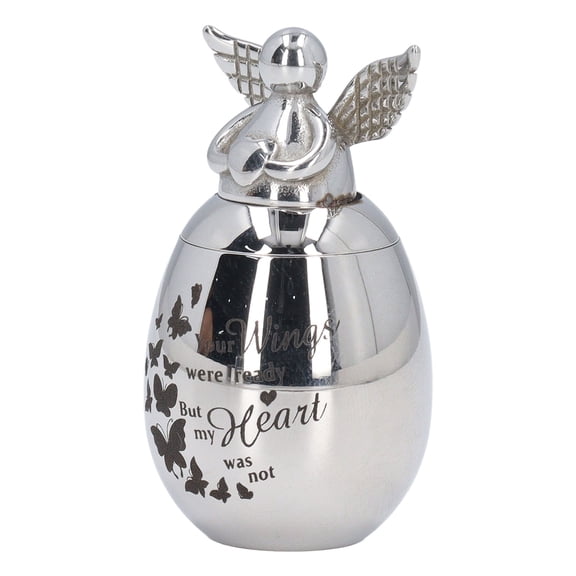 Yajisi Stainless Steel Pet Cremation Urn for Ashes Keepsake Memorial Box Rustproof, Large Butterfly Design, 30x40mm (1.18x1.57 inches)