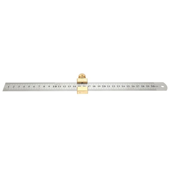Yajisi Steel Ruler Positioning Block Woodworking Line Scriber Locator Measuring Tool with 11.8 in / 300 mm Ruler for Carpentry