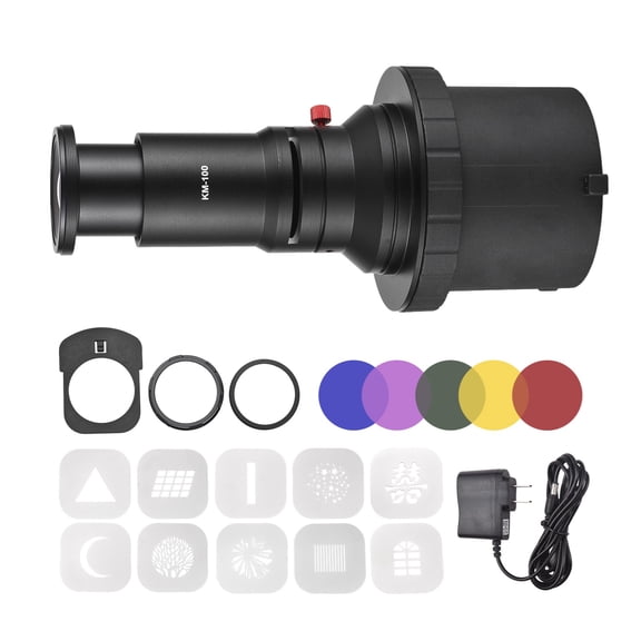 Yajisi Studio Photography Optical Conical Snoot Reflector Bowens Mount Flash Projector Attachment 5 Color Filters 10 Graphics Cards Art Modelling Shape Light US Plug