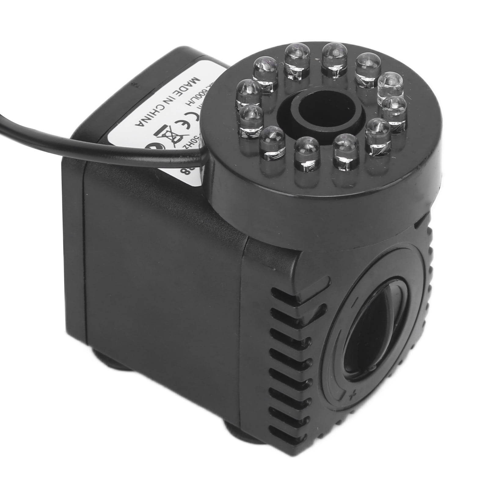 Yajisi Submersible Fountain Pump With LED Light Circulation Water Pump For Aquarium Fish Tanks Home Decoration UK Plug 220-240V Compact Quiet Flow Landscaping Water Feature