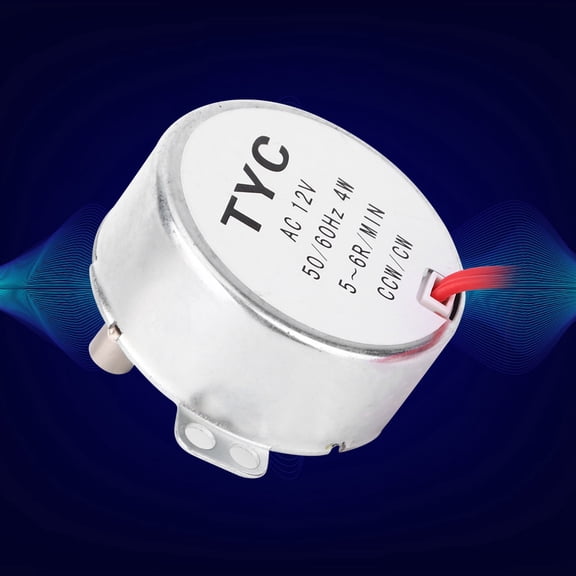 Yajisi TYC30 Synchronous Motor AC 12V 4W 5-6RPM CCW/CW Reversible Electric Motor with Wire Lead, Energy Efficient and Durable Compact Design for DIY Crafts, Models, and Automation (3.94 in/10 cm)