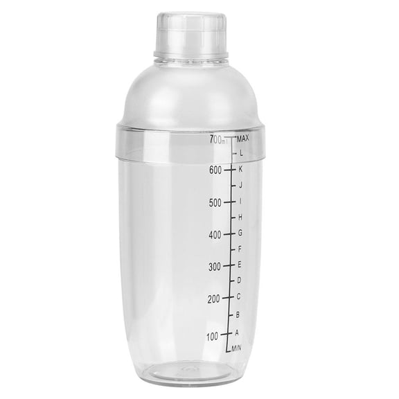 Yajisi Thickened Manual Hand Shaking Cocktail Shaker with Clear Scale, Professional Grade Plastic Bar Bartender Tool for Mixed Drinks, Includes 1 Cup and 2 Covers, 3.3 inches / 8.5 cm Diameter