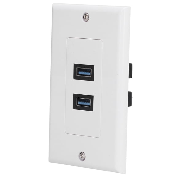 Yajisi USB 3.0 Wall Plate Data Transmission 2 Port Component Composite Panel for Device Charging, 4.5 in / 115 mm