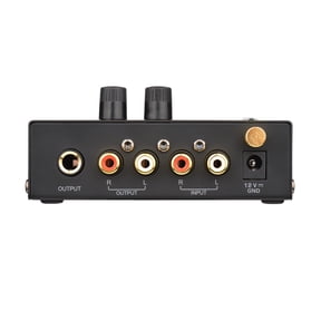 Yajisi Ultra-Compact M/M Phono Preamp with Level & Volume Control, RCA Input & Output, 1/4 Inch TRS Output Interface, Black
