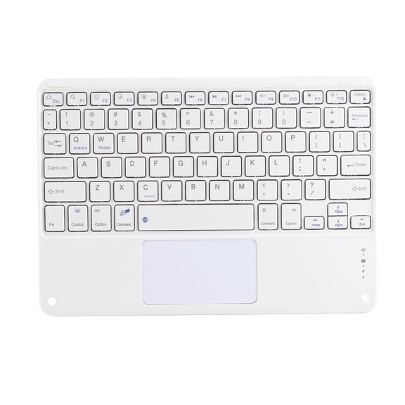 Yajisi Ultra Slim Bluetooth Keyboard with Touchpad, 78 Keys Portable Silent Wireless Keyboard for Smart Phones Tablets Laptops, 10.2 inches / 26.0 cm, White