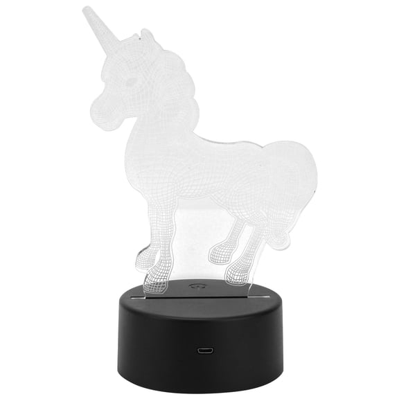 Yajisi Unicorn 3D Night Lamp Light, Color Changing Touch Switch Desk Decoration, USB or AA Battery Powered Creative Visual Lighting, Perfect Gift for Kids and Adults (7.4 inches / 18.7 cm)