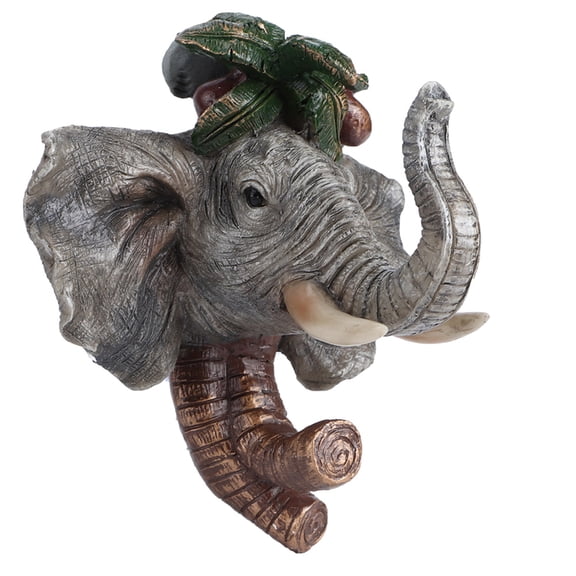 Yajisi Unique Animal Shape Resin Wall Mounted Hat Coat Hanging Hook Bathroom Decoration Retro Elephant Hook