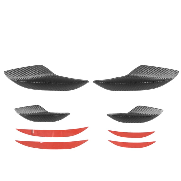 Yajisi Universal Front Bumper Lip Splitter Canards Side Deflector Fins, Automotive Aerodynamic Body Kit Replacement Part, Flexible Rubber Material (7.87 inches / 20 cm) - Carbon Fiber Texture