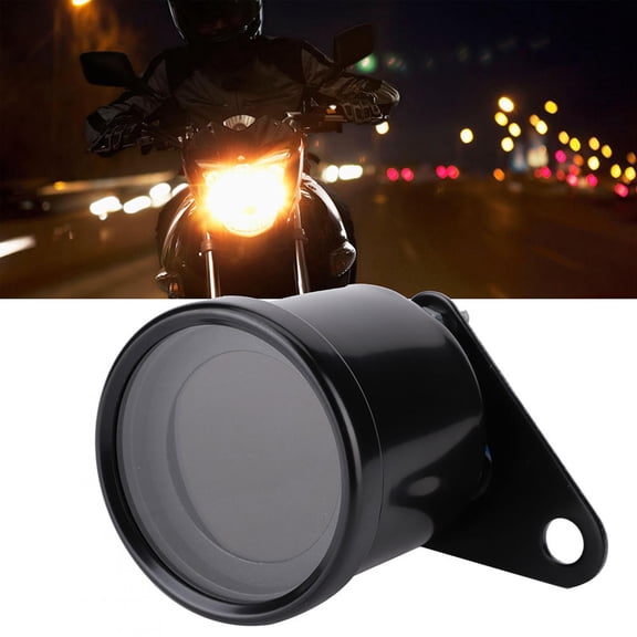 Yajisi Universal Motorcycle LED Digital Speedometer Tachometer Speed Gauge Oil Level Meter in Black, 12V DC Waterproof Clear Lens Motorbike Dashboard Display, 2.6 inches / 66 mm Diameter