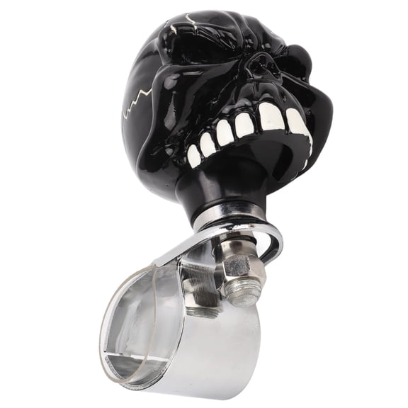 Yajisi Universal Skull Shaped Steering Wheel Spinner Knob Power Handle Assist for Cars Trucks Tractors Boats Enhances Driving Control & Handling Black