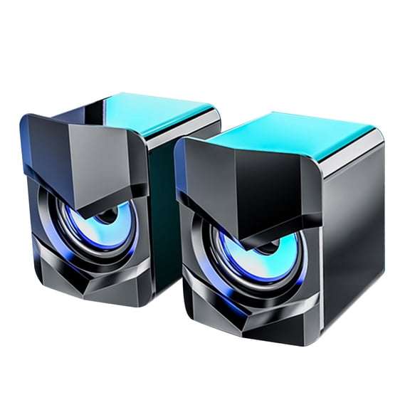 Yajisi V-158 Mini Desktop Computer Speaker Super Bass Subwoofer 3.5mm Wired Soundbox USB Powered Home Speakers (5.51 inches / 14 cm)