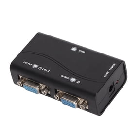 Yajisi VGA Splitter 1 in 2 Out 250MHz Video Screen Duplication Divider Switch Distributor Box Adapter with USB Power Cable for Dual Monitor Display Setup 1920x1440 1080P (7.09 in / 18.0 cm)