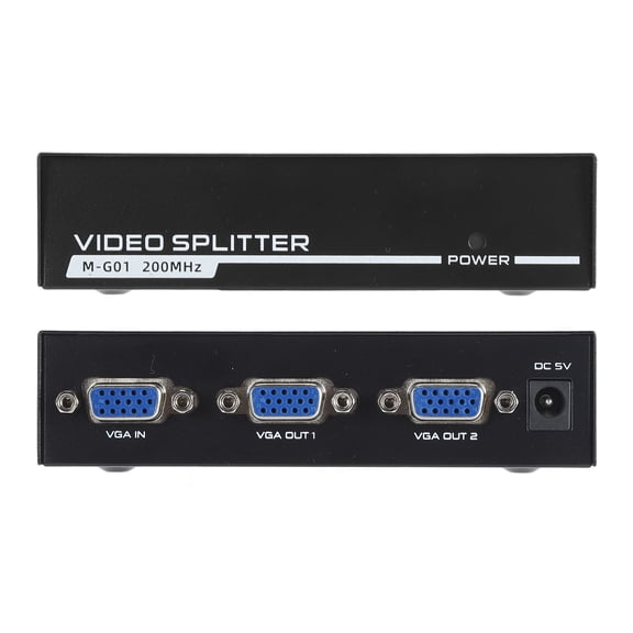 Yajisi VGA Splitter 2 Port 1920X1440 200MHz 1 in 2 Out VGA Video Splitter
